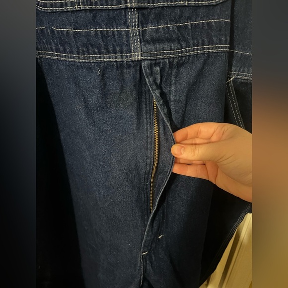 Vintage Pointer Brand High Back Bib Overalls Blue Denim USA Farm Workwear - Picture 6 of 14